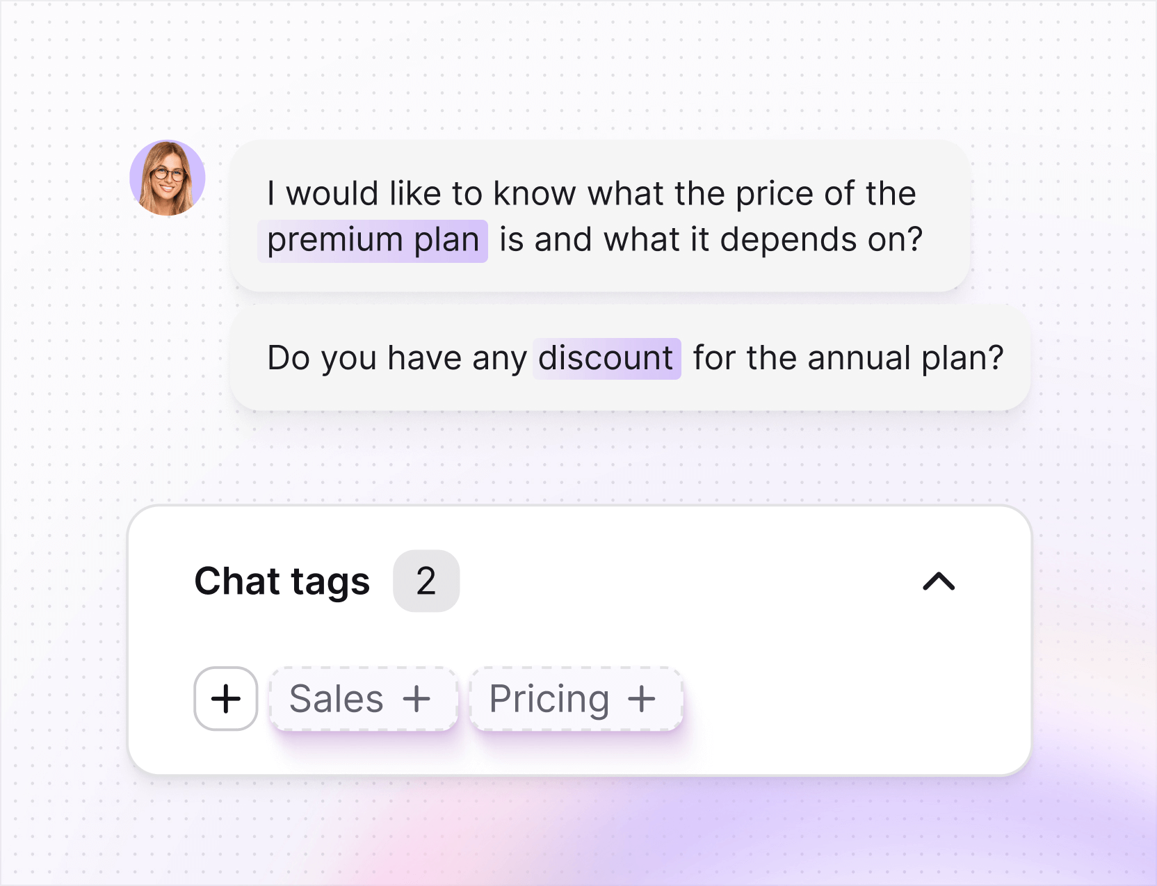AI help desk in Text App for reporting and analytics