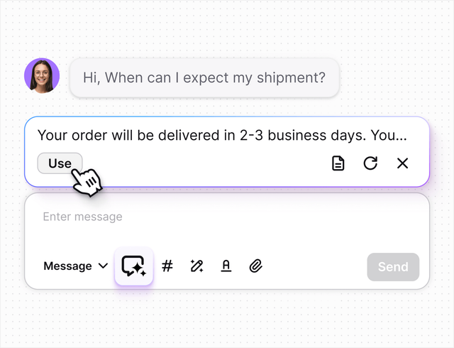 AI live chat in Text App for lead generation