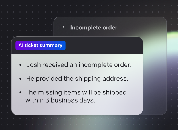 Interface showing AI-generated message suggestions based on chat context.