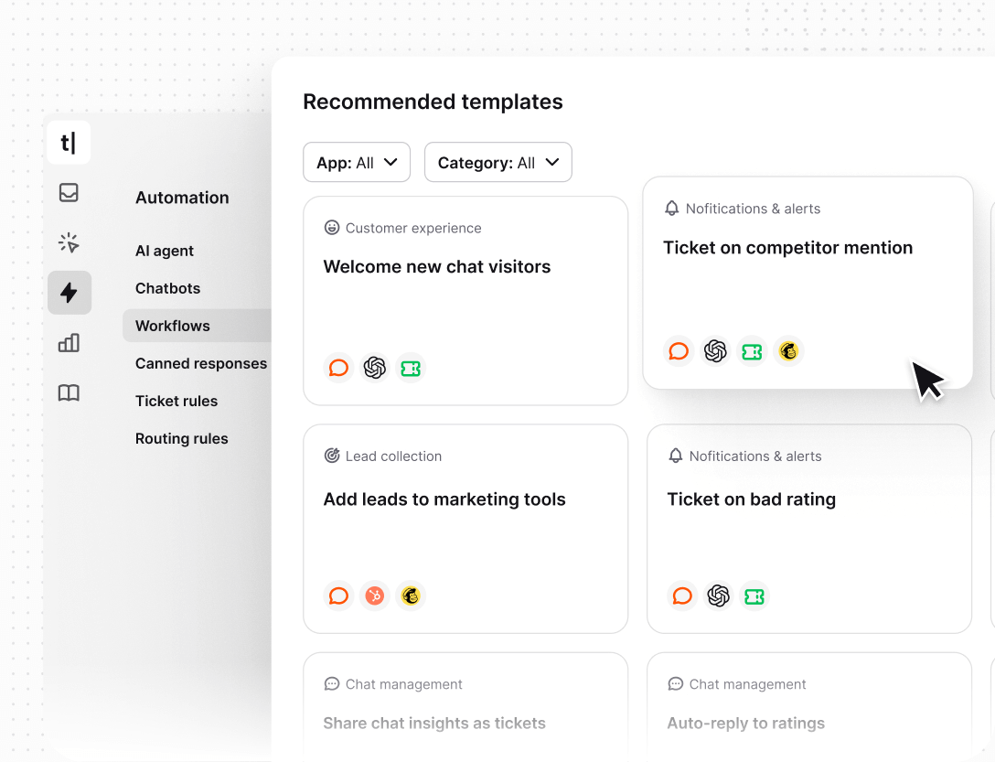 Automated workflows in Text App for lead generation