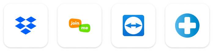 TeamViewer, join.me, LogMeIn Rescue, Dropbox logo