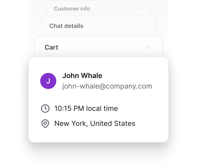 Text App customer details in chat