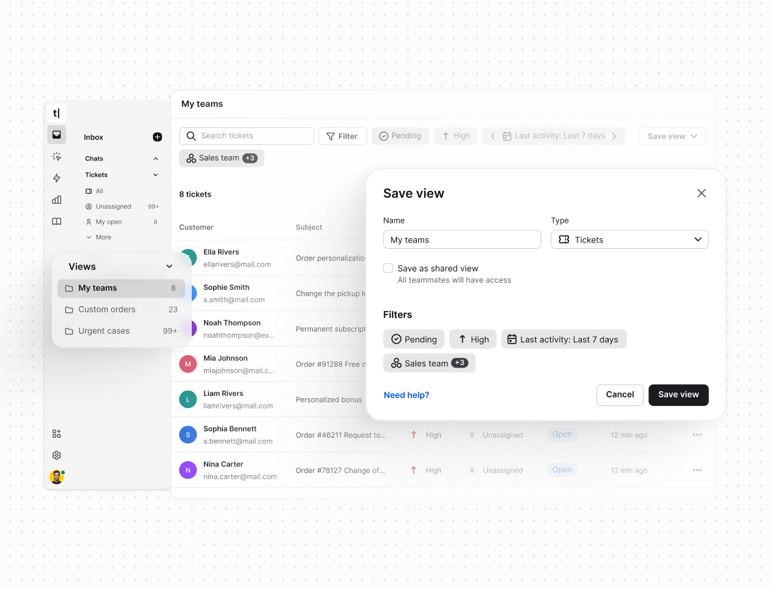 Organized lead lists in Text App for lead generation