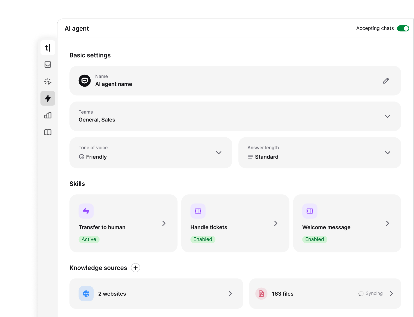Text App ticket rule configuration