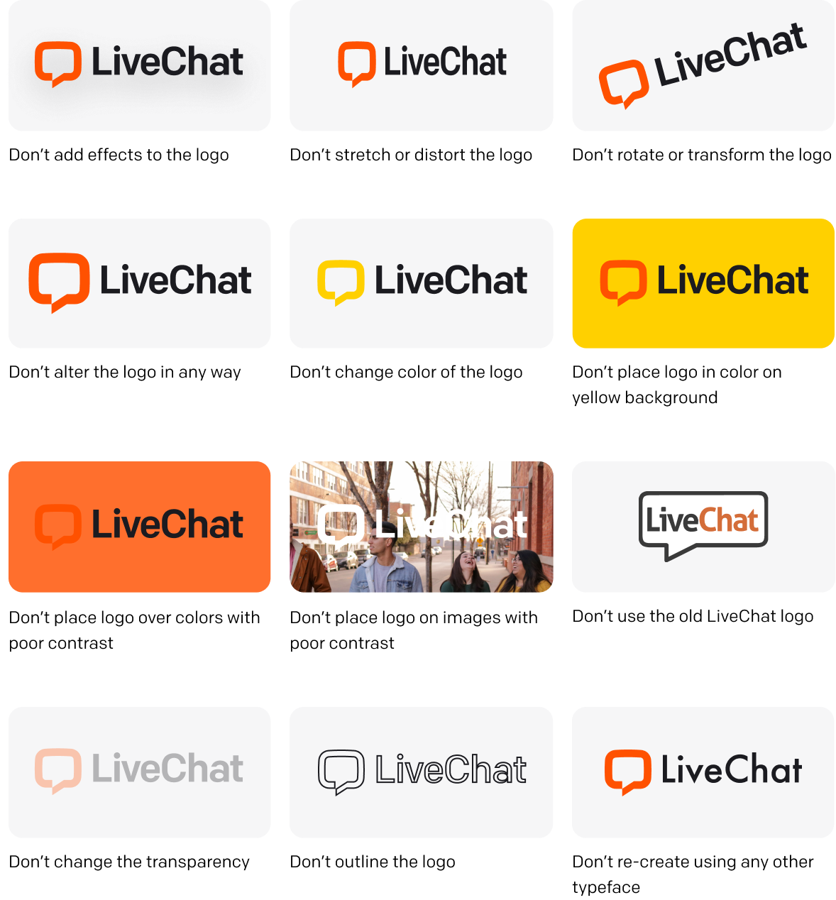 LiveChat logo unacceptable uses